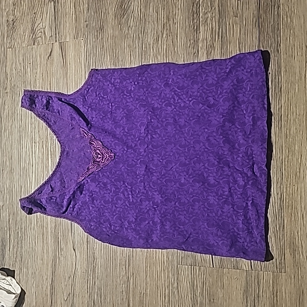 Purple lace tank top